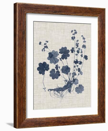 Navy & Linen Leaves I-Vision Studio-Framed Art Print