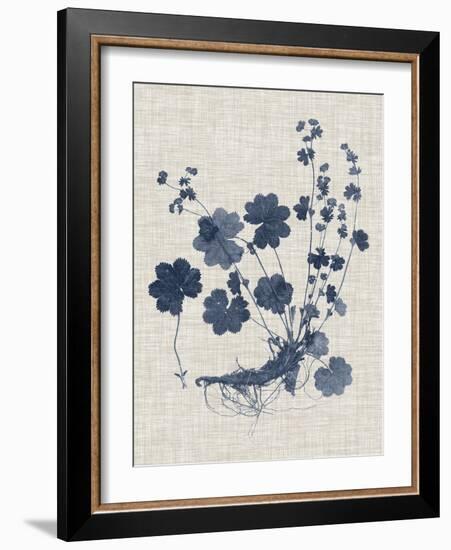 Navy & Linen Leaves I-Vision Studio-Framed Art Print