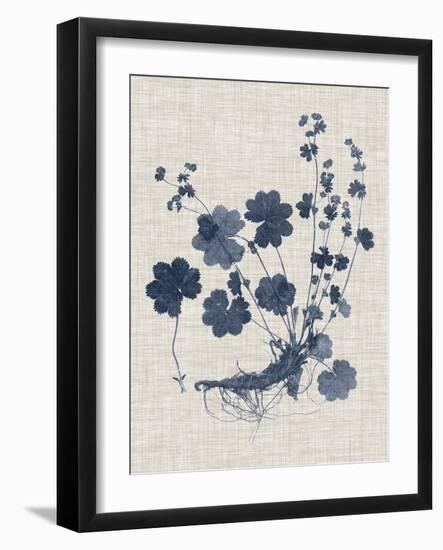 Navy & Linen Leaves I-Vision Studio-Framed Art Print