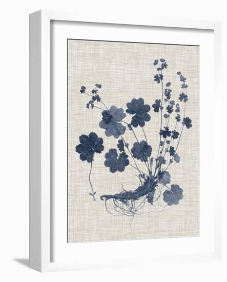 Navy & Linen Leaves I-Vision Studio-Framed Art Print