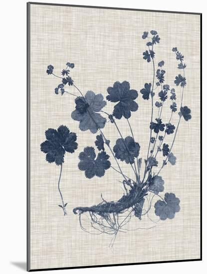 Navy & Linen Leaves I-Vision Studio-Mounted Art Print