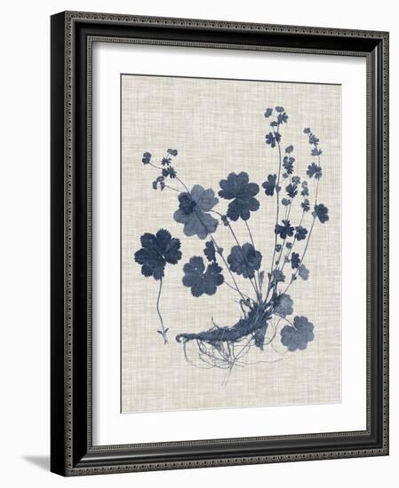 Navy & Linen Leaves I-Vision Studio-Framed Art Print