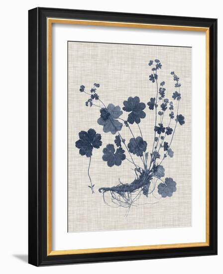 Navy & Linen Leaves I-Vision Studio-Framed Art Print