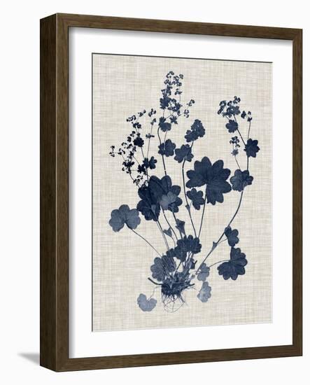 Navy & Linen Leaves II-Vision Studio-Framed Art Print