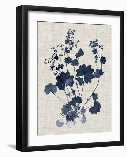 Navy & Linen Leaves II-Vision Studio-Framed Art Print