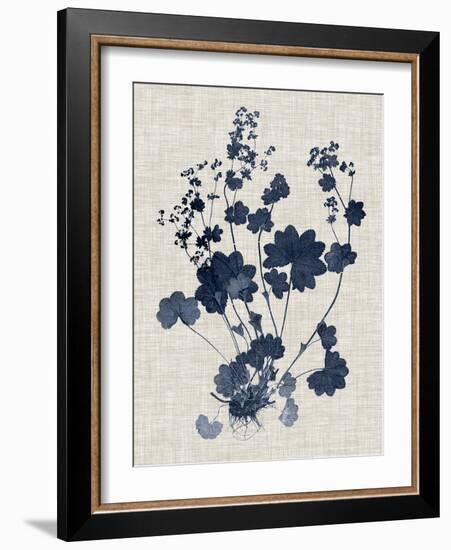 Navy & Linen Leaves II-Vision Studio-Framed Art Print