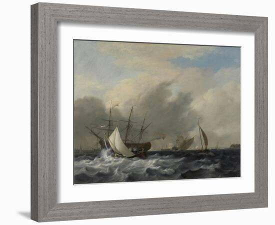 Navy Man-Of-War Amsterdamoff the Westerlaag on Y at Amsterdam-Nicolaas Baur-Framed Art Print