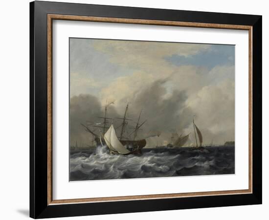 Navy Man-Of-War Amsterdamoff the Westerlaag on Y at Amsterdam-Nicolaas Baur-Framed Art Print