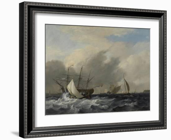 Navy Man-Of-War Amsterdamoff the Westerlaag on Y at Amsterdam-Nicolaas Baur-Framed Art Print