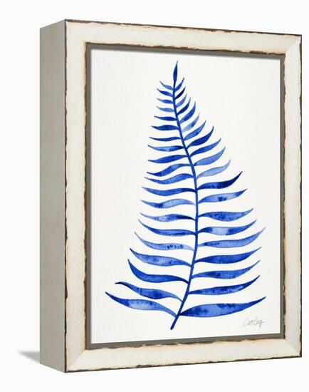 Navy Palm Leaf-Cat Coquillette-Framed Premier Image Canvas