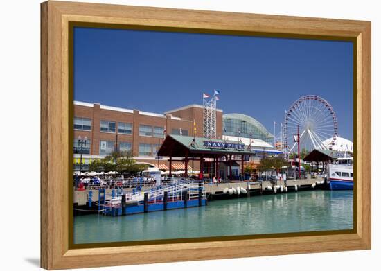 Navy Pier Along the Shores of Lake Michigan, Chicago, Illinois-Cindy Miller Hopkins-Framed Premier Image Canvas