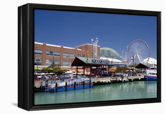 Navy Pier Along the Shores of Lake Michigan, Chicago, Illinois-Cindy Miller Hopkins-Framed Premier Image Canvas