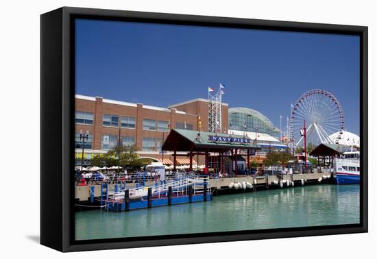 Navy Pier Along the Shores of Lake Michigan, Chicago, Illinois-Cindy Miller Hopkins-Framed Premier Image Canvas