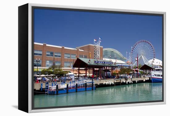 Navy Pier Along the Shores of Lake Michigan, Chicago, Illinois-Cindy Miller Hopkins-Framed Premier Image Canvas