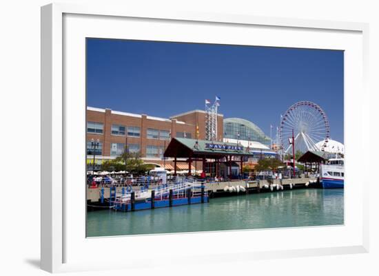 Navy Pier Along the Shores of Lake Michigan, Chicago, Illinois-Cindy Miller Hopkins-Framed Photographic Print