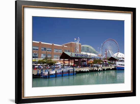 Navy Pier Along the Shores of Lake Michigan, Chicago, Illinois-Cindy Miller Hopkins-Framed Photographic Print