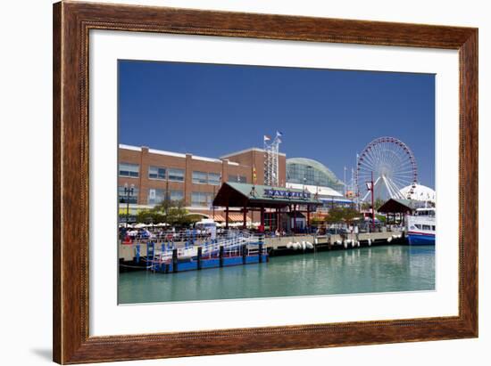 Navy Pier Along the Shores of Lake Michigan, Chicago, Illinois-Cindy Miller Hopkins-Framed Photographic Print