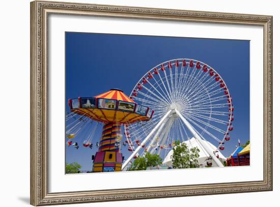 Navy Pier Along the Shores of Lake Michigan, Chicago, Illinois-Cindy Miller Hopkins-Framed Photographic Print