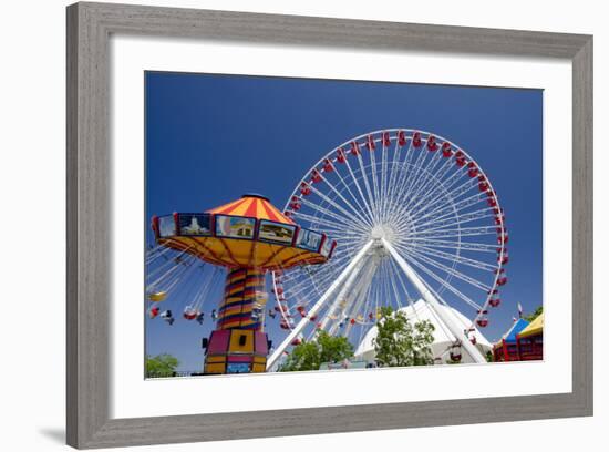 Navy Pier Along the Shores of Lake Michigan, Chicago, Illinois-Cindy Miller Hopkins-Framed Photographic Print