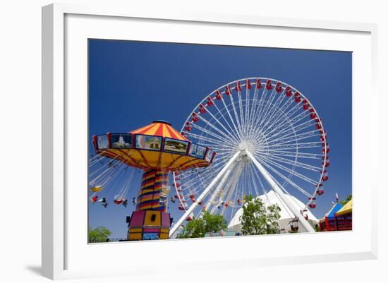 Navy Pier Along the Shores of Lake Michigan, Chicago, Illinois-Cindy Miller Hopkins-Framed Photographic Print