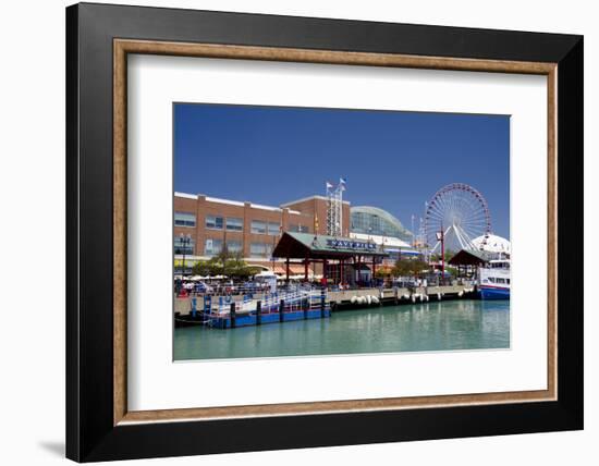 Navy Pier Along the Shores of Lake Michigan, Chicago, Illinois-Cindy Miller Hopkins-Framed Photographic Print