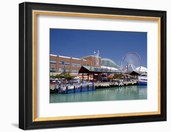 Navy Pier Along the Shores of Lake Michigan, Chicago, Illinois-Cindy Miller Hopkins-Framed Photographic Print