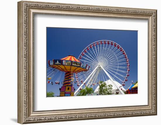 Navy Pier Along the Shores of Lake Michigan, Chicago, Illinois-Cindy Miller Hopkins-Framed Photographic Print