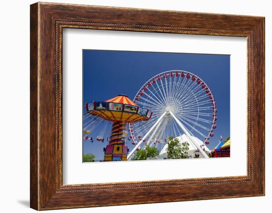 Navy Pier Along the Shores of Lake Michigan, Chicago, Illinois-Cindy Miller Hopkins-Framed Photographic Print