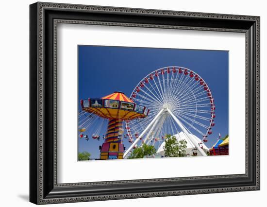 Navy Pier Along the Shores of Lake Michigan, Chicago, Illinois-Cindy Miller Hopkins-Framed Photographic Print