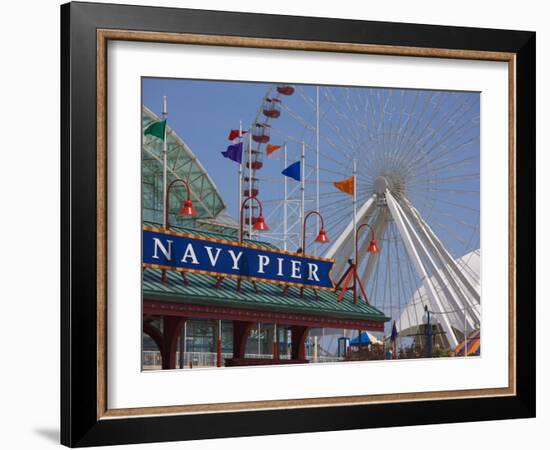 Navy Pier Ferris Wheel, Chicago Illinois, United States of America, North America-Amanda Hall-Framed Photographic Print