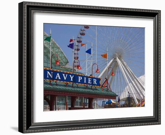 Navy Pier Ferris Wheel, Chicago Illinois, United States of America, North America-Amanda Hall-Framed Photographic Print