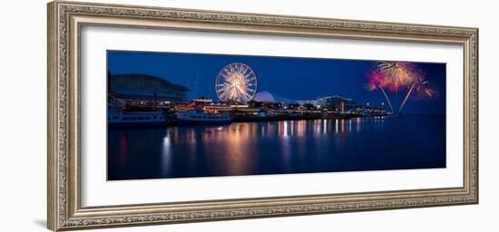 Navy Pier Fireworks Chicago I L-Steve Gadomski-Framed Photographic Print