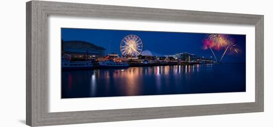 Navy Pier Fireworks Chicago I L-Steve Gadomski-Framed Photographic Print