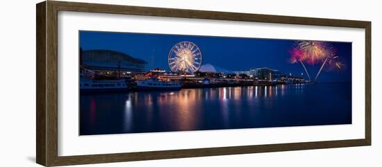 Navy Pier Fireworks Chicago I L-Steve Gadomski-Framed Photographic Print