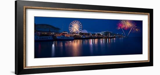 Navy Pier Fireworks Chicago I L-Steve Gadomski-Framed Photographic Print