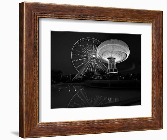 Navy Pier Nights Chicago BW-Steve Gadomski-Framed Photographic Print