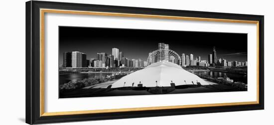 Navy Pier Wheel BW-Steve Gadomski-Framed Photographic Print