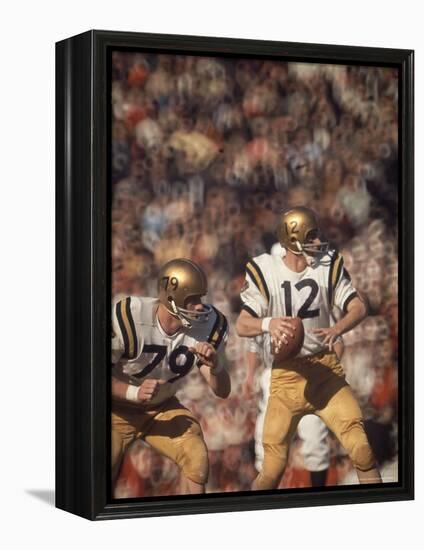 Navy QB Roger Staubach in Action Against University of Texas at the Cotton Bowl-George Silk-Framed Premier Image Canvas