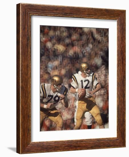 Navy QB Roger Staubach in Action Against University of Texas at the Cotton Bowl-George Silk-Framed Premium Photographic Print