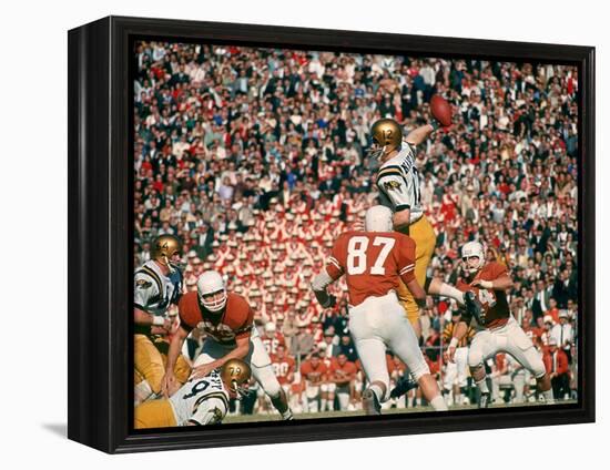 Navy QB Roger Staubach in Action Against University of Texas at the Cotton Bowl-George Silk-Framed Premier Image Canvas