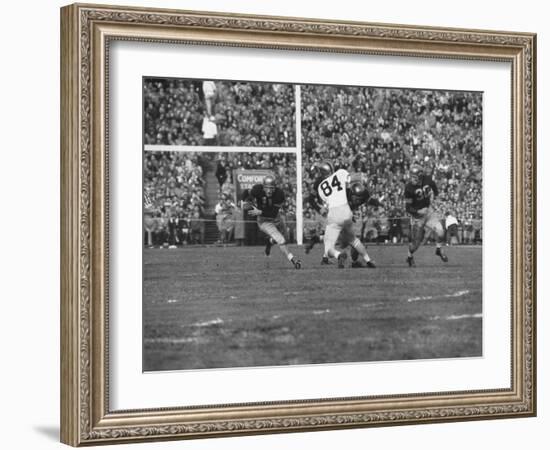 Navy Quaterback, George Welsh, Running, Grim-Faced, During Army-Navy Game-John Dominis-Framed Photographic Print
