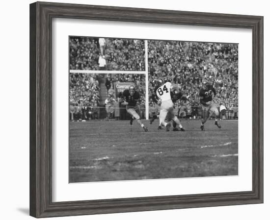 Navy Quaterback, George Welsh, Running, Grim-Faced, During Army-Navy Game-John Dominis-Framed Photographic Print