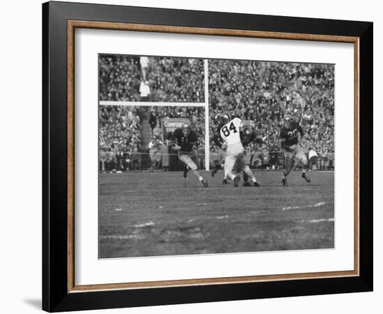 Navy Quaterback, George Welsh, Running, Grim-Faced, During Army-Navy Game-John Dominis-Framed Photographic Print