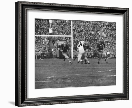 Navy Quaterback, George Welsh, Running, Grim-Faced, During Army-Navy Game-John Dominis-Framed Photographic Print