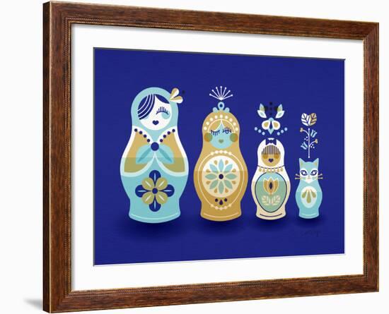 Navy Russian Dolls-Cat Coquillette-Framed Giclee Print