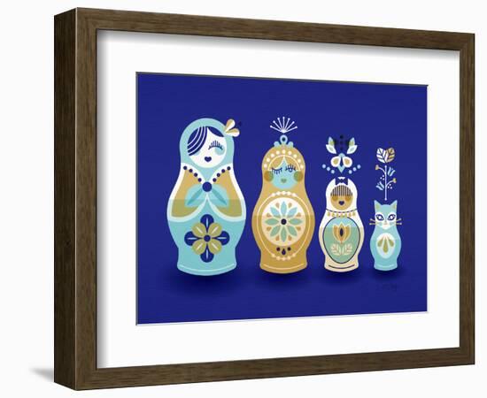 Navy Russian Dolls-Cat Coquillette-Framed Giclee Print