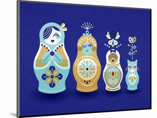 Navy Russian Dolls-Cat Coquillette-Mounted Giclee Print