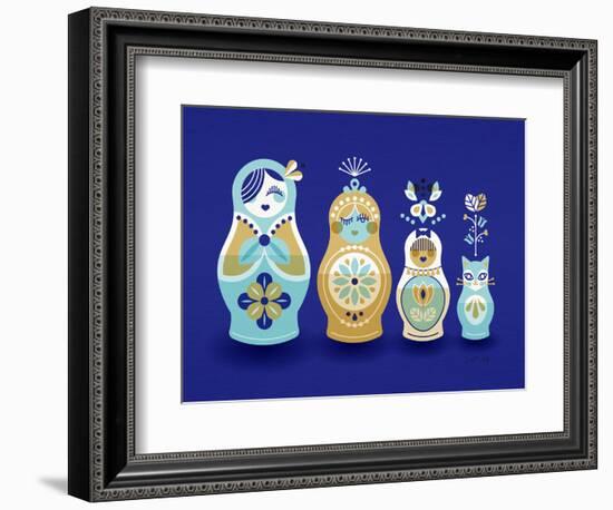 Navy Russian Dolls-Cat Coquillette-Framed Giclee Print