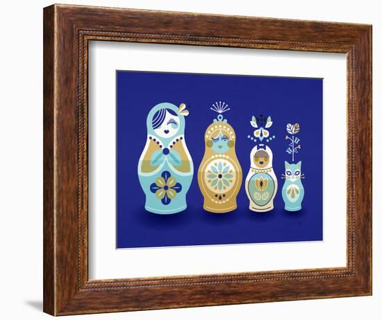 Navy Russian Dolls-Cat Coquillette-Framed Giclee Print