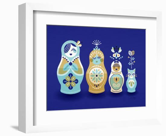 Navy Russian Dolls-Cat Coquillette-Framed Giclee Print